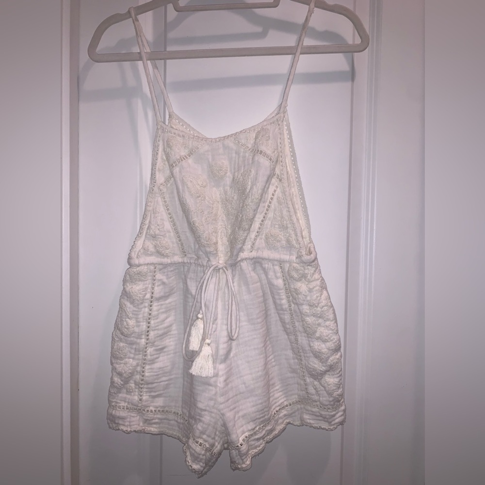White Boho romper